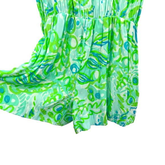 Lilly Pulitzer size XXS green blue white sleeveless‎ romper - Picture 3 of 5